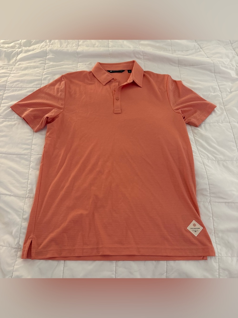 Travis Mathew Men's Coral-Orange Polo